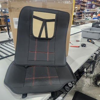 KIVAGURU LEATHER SEAT COVERS PREMIUM FAUX CAR SEAT COVERS PROTECTORS - BLACK/RED - Like New