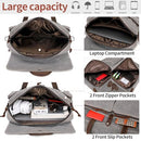 BOVIP LAPTOP BAG MEN 15.6" MESSENGER BAG WATER RESISTANT CANVAS - GRAY - Like New