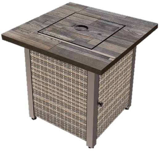 ENDLESS SUMMER AIDEN BROWN 30” SQUARE GAS FIRE TABLE GAD15320ES - BROWN - Like New