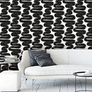 Tempaper x Bobby Berk White & Black Wiggle Room Removable Peel Stick Wallpaper - Brand New