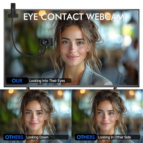 DANYESTH Eye Contact Webcam Microphone 1080P Center Cam Mac PC - Black - Like New