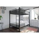 DHP FULL OVER FULL METAL BUNK BED, SPACE-SAVING KIDS STURDY FRAME - BLACK - Brand New