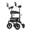 ELENKER ALL-TERRAIN UPRIGHT ROLLATOR WALKER, STAND UP ROLLING WALKER - GREEN - Like New