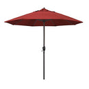 CALIFORNIA UMBRELLA 9' ROUND DECK POOL PATIO UMBRELLA CRANK LIFT - RED OLEFIN - Like New