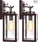 MUYI by VERRON 2 PACKS DUSK TO DAWN OUTDOOR WALL LANTERN - Oil-Rubbed Bronze - Like New