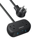 ANKER USB SMALL POWER STRIP 2 OUTLETS AND 2 USB CHARGER 10FT 4941681 - BLACK - Like New