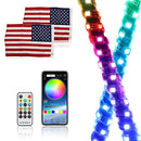 2PCS 2FT Spiral LED Whip Lights LED Safety Whips Bluetooth APP Control -2PCS - Like New