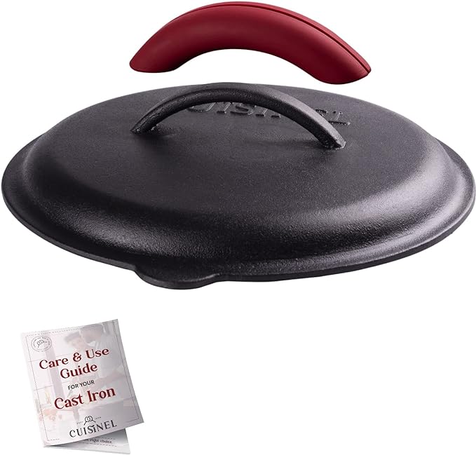 Cuisinel Cast Iron Lid Fits 10"Lodge Skillet Frying Pans or Braiser - Black - Like New