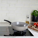 Fissler Ceratal Comfort 12" Ceramic Non-Stick Wok 5.5 Quart Warm Grey - Brand New