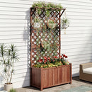 AMERLIFE RAISED GARDEN BED WITH 72" TRELLIS, PRIVACY PLANTER YRB100 - BROWN - Like New