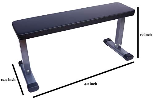 BALANCEFROM STEEL FRAME FOLDABLE FLAT INCLINE WEIGHT EXERCISE BENCH - BLACK - Like New