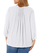 WS1F0537 NYDJ WOMENS PLUS SIZE PINTUCK BLOUSEBLOUSE WOMEN 1X WHITE - Brand New