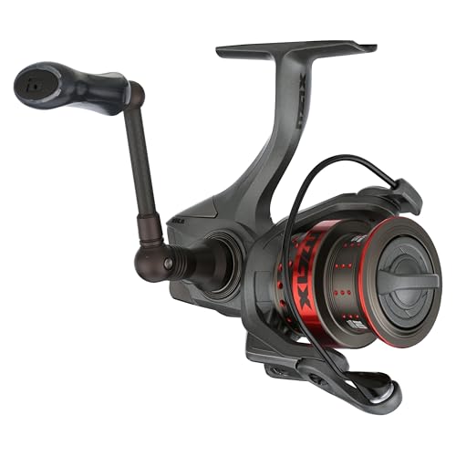 ABU GARCIA ELITE MAX SPINNING REEL,R/L HANDLE POS,HYBRID FRONT DRAG - BLACK/RED - Like New
