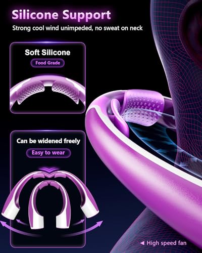Rohent Neck Fan Portable Women Speed Faster Cooling Neck Fan 4 Speeds Wind - Like New