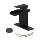 BWE BWE BATHROOM FAUCET WATERFALL BATH SINGLE HOLE HANDLE MODERN - BLACK MATTE - Like New