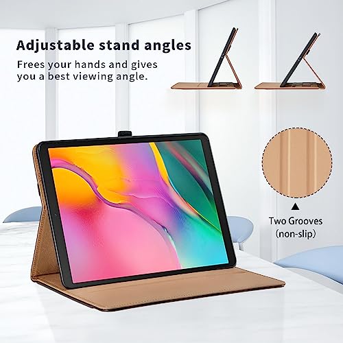 ODUIO CASE FOR SAMSUNG GALAXY TAB A 10.1 2019 - PU LEATHER FOLIO BLACK/BROWN - Like New