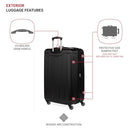 SWISSGEAR HARDSIDE EXPANDABLE LUGGAGE SPINNER WHEELS CHECKED-MEDIUM - BLACK - Brand New