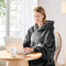 RAMEES WEARABLE BLANKET HOODIE OVERSIZED SHERPA FLEECE BLANKET SLEEVES - GRAY - Like New