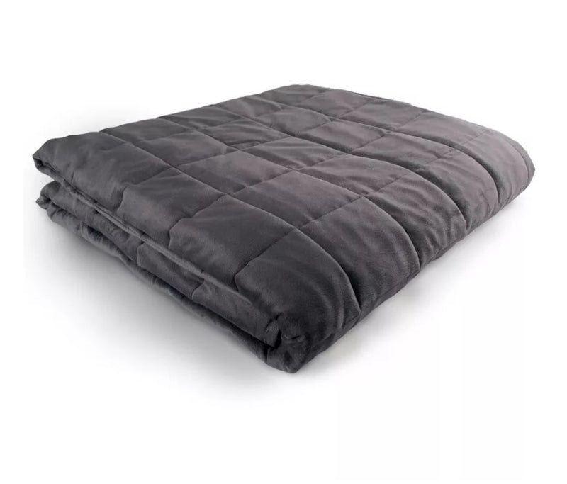 HUG BUD WEIGHTED BLANKET - 80" X 87" 30LBS FITS QUEEN/KING SIZE BED -MINKY GRAY Like New