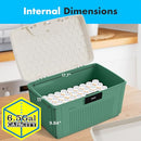 SereneLife Lockable Storage Container Heavy Duty Storage Box, 6.5 Gallon - Green - Brand New