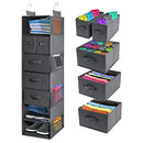 TIDY ZEBRA HANGING CLOSET ORGANIZER  DRAWERS + SHELVES TZ5445 - GRAY - Like New