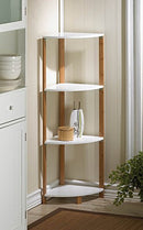 Accent Plus Bamboo Corner Shelf - Brand New