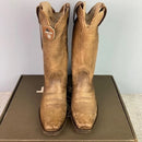 ARIAT YELLOWSTONE SHEPERD WESTERN COWBOY BOOTS WIDE - SIZE: 9.5 BROWN DISTRESSED - Like New