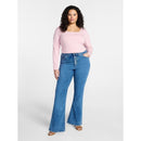TERRA & SKY WOMEN'S PLUS SIZE CORE FLARE JEANS, SIZES 20W - DARK WASH JEANS - Brand New