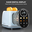 KEENSTONE SMART TOUCH SCREEN TOASTER 2 SLICE RETRO WIDE SLOT TAO1321A - BLUE - Brand New
