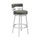 Armen Living Madrid Rotating Bar Stool B07V45DL7Y - Gray Faux Leather - Brand New