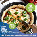 GRANITESTONE 14X LARGE NON STICK FRYING PAN, SKILLET, FAMILY, 7324 - BLACK - Like New