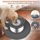 DECFLOW 12L NO SPILL STAINLESS STEEL DOG WATER BOWL FOR LARGE DOGS - GREY - Like New