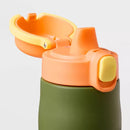 CAT AND JACK 14OZ WATER BOTTLE - CAT & JACK GREEN WITH WHITE CHECKERED - GREEN - Like New