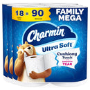 Charmin Ultra Soft Cushiony Touch 2-Ply Toilet Paper, 18 Family Mega Rolls - Brand New
