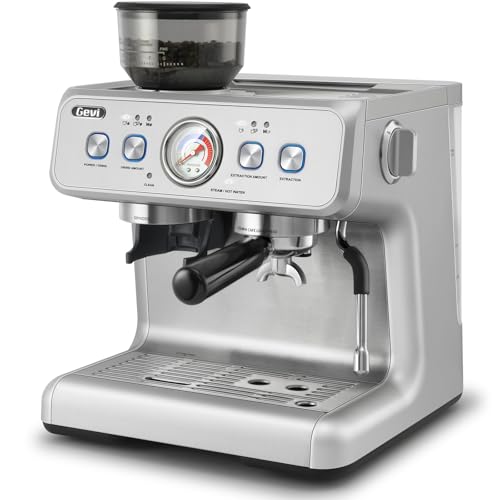 GEVI [2024 UPGRADED DUAL BOILER ESPRESSO MACHINE EZBRU 2000 - SILVER - Like New
