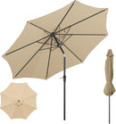 BENASS BEANSS OUTDOOR PATIO UMBRELLA, 8 STEEL RIBS, 15 FT - BEIGE (NO BASE) - Like New