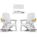 NEVILYWOOD FOLDING ADIRONDACK CHAIR - EXTENDED ERGONOMIC BACKREST - 2PC - WHITE - Like New