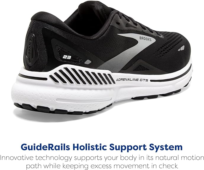 BROOKS WOMEN’S ADRENALINE GTS 23 SUPPORTIVE RUNNING SHOE - 7 BLACK/WHITE/SILVER - Like New
