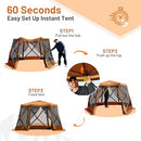 TIMBER RIDGE EASY POP UP GAZEBO CANOPY TENT FOR CAMPING 11.5 X 9.8 FT - ORANGE - Like New