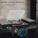 MPK Bluetooth Record Player Turntable HiFi System Bookshelf Speakers Grey Cloth - Brand New