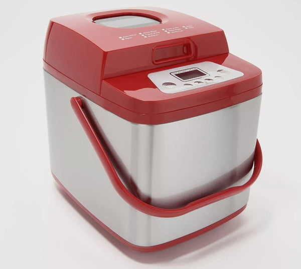 COOK'S ESSENTIALS 1.5-LB STAINLESS STEEL BREADMAKER - RED - Scratch & Dent