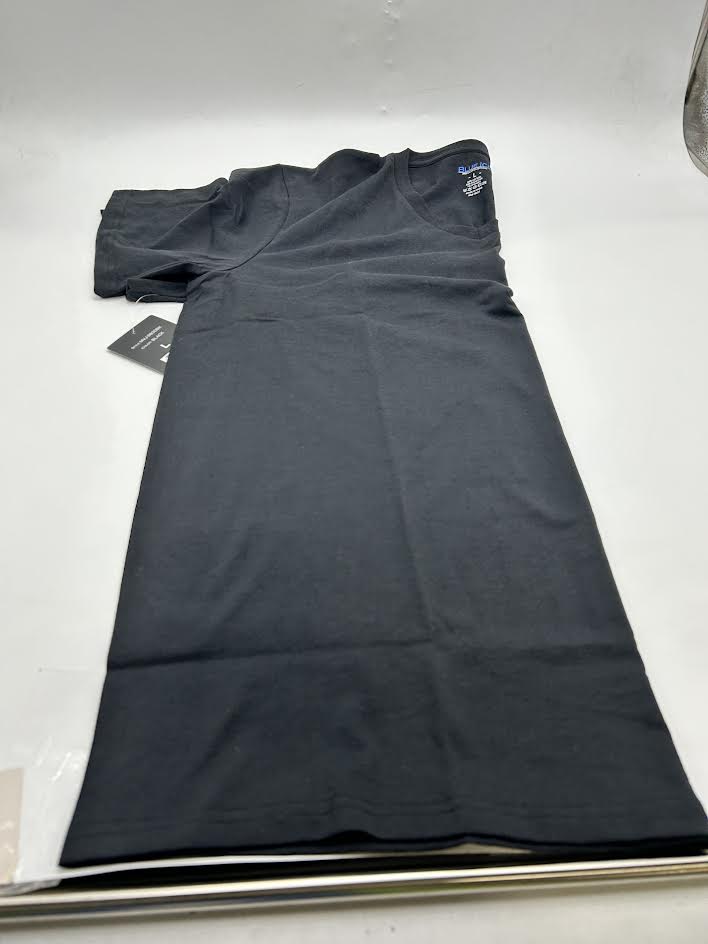 BLUE ICE STRETCH VNECK TSHIRT MENS - SIZE: MEN L - BLACK - Brand New