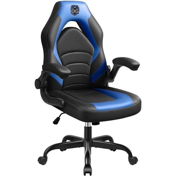 BESTGLORY GAMING CHAIR LEATHER HIGH-BACK OFFICE DESK GAMER COMPUTER CHAIR - BLUE - Like New