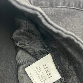BLU ROCK MEN'S CASUAL FLEX STRETCH SLIM STRAIGHT JEANS - MEN 34X31 - JET BLACK - Brand New