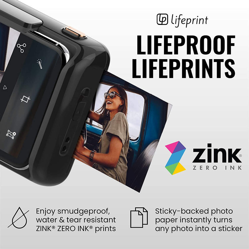 Lifeprint 2x3 Instant Printer iPhone Camera Photos and Video LP003-2 Black - Like New