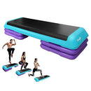 YES4ALL ADJUSTABLE WORKOUT AEROBIC EXERCISE PLATFORM SIZE 4 RISERS - TEAL/PURPLE - Like New