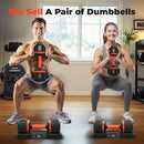 LIFEOG ADJUSTABLE DUMBBELLS SET ADJUSTABLE WEIGHTS15/25/35/45/55LBS - Like New