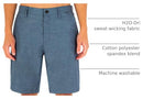 MWS0006510 HURLEY MEN'S H2O-DRI BREATHE 21" WALKSHORT - SIZE 32 - OBSIDIAN - Like New