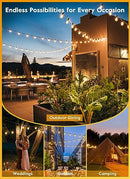Brightown Outdoor String Lights Remote 38FT LED Patio 16 Shatterproof - Black - Like New