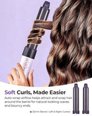 FUNFLOW 6 IN 1 AIR WRAP HAIR STYLER, BLOW DRYER BRUSH & AUTOMATIC CURLER PINK - Like New